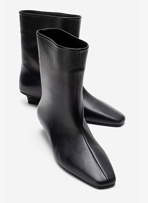 NACHO Siyah Cilt Hakiki Deri Kadın Bot - Görsel 2