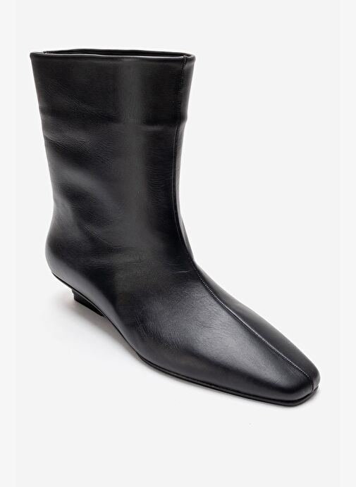 NACHO Siyah Cilt Hakiki Deri Kadın Bot - Görsel 6