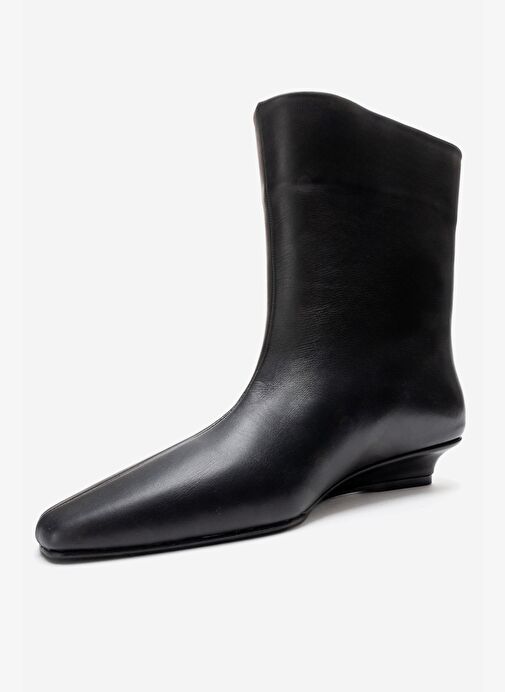 NACHO Siyah Cilt Hakiki Deri Kadın Bot - Görsel 7