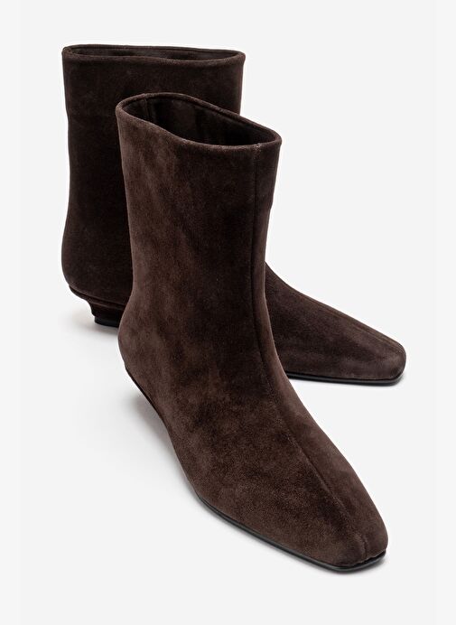 NACHO Kahverengi Süet Hakiki Deri Kadın Bot - Görsel 2