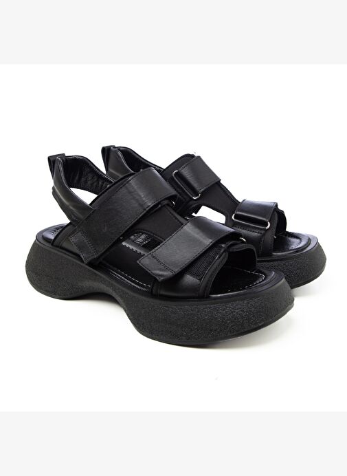 Kadın Sandalet GTN-23552 John May Siyah Siyah - Görsel 3