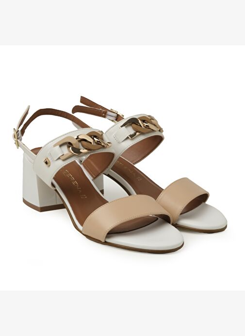 Kadın Sandalet 475209DP Donna Serena PELLE Nude Bianco - Görsel 3