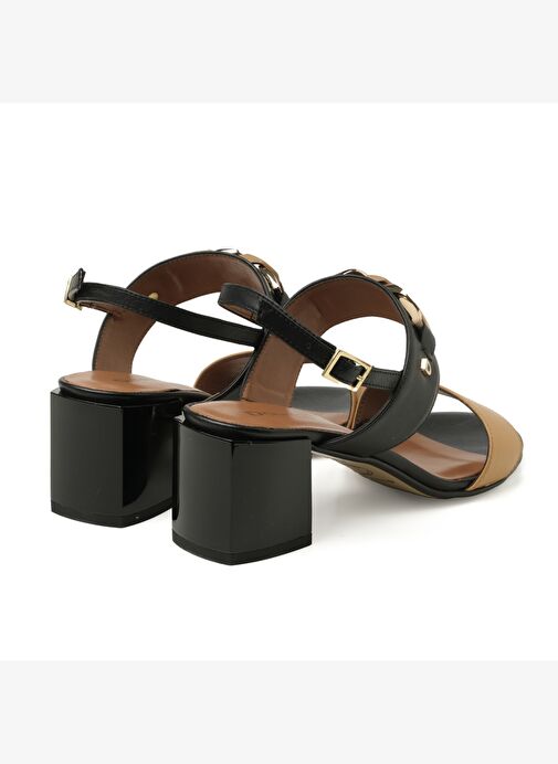 Kadın Sandalet 475209DP Donna Serena PELLE LEGNO/NERO - Görsel 5
