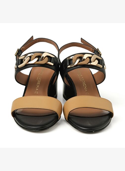 Kadın Sandalet 475209DP Donna Serena PELLE LEGNO/NERO - Görsel 3