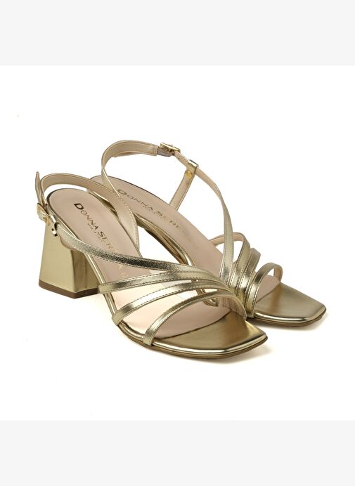 Kadın Sandalet 6F5203DP Donna Serena Charme Nappa Lamina Platino - Görsel 4