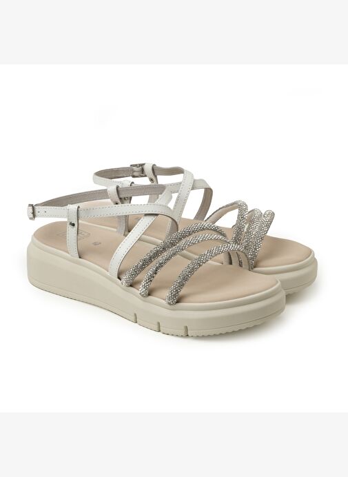 Kadın Sandalet 8H5193PM Comart VITELLO PELLE B2 Bianco - Görsel 4