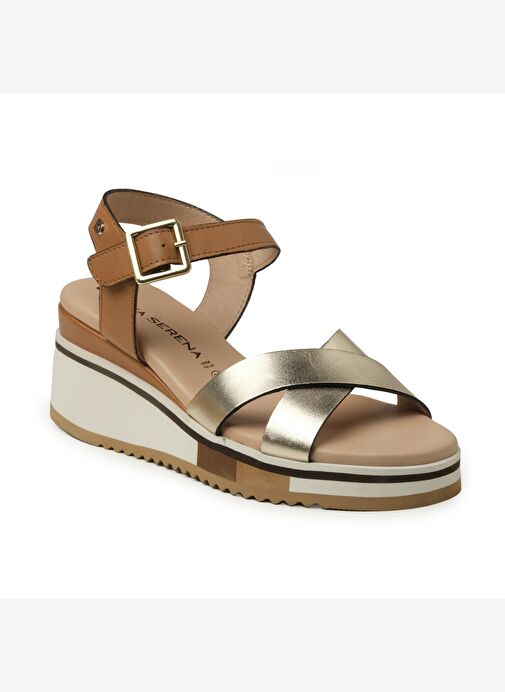 Kadın Sandalet 2F5127DP Donna Serena TOMAIA 5127 DP Platino/Cuoio - Görsel 2
