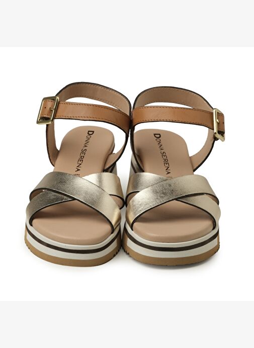 Kadın Sandalet 2F5127DP Donna Serena TOMAIA 5127 DP Platino/Cuoio - Görsel 3