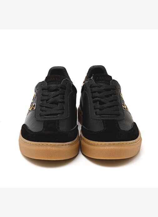 Kadın Sneaker ( Günlük) MAR-25Y-192-3030 John May Siyah Süet-Siyah Cilt-Leopar - Görsel 4