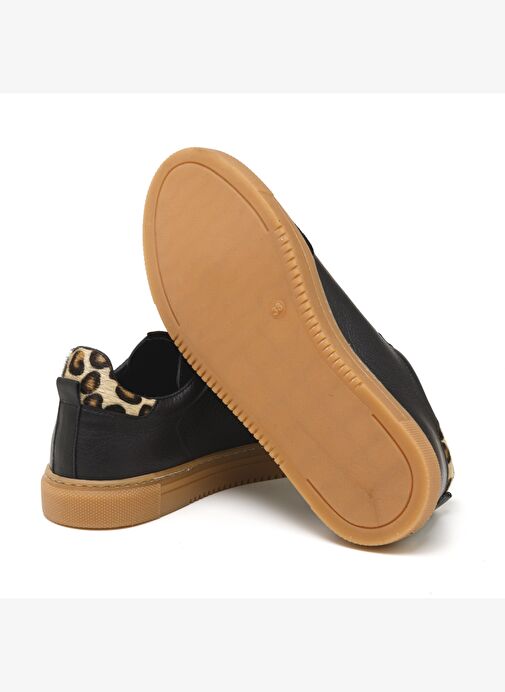 Kadın Sneaker ( Günlük) MAR-25Y-192-3030 John May Siyah Süet-Siyah Cilt-Leopar - Görsel 6