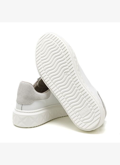 Kadın Sneaker ( Günlük) MAR-25Y-209-8825 John May Beyaz-Bej Süet - Görsel 6