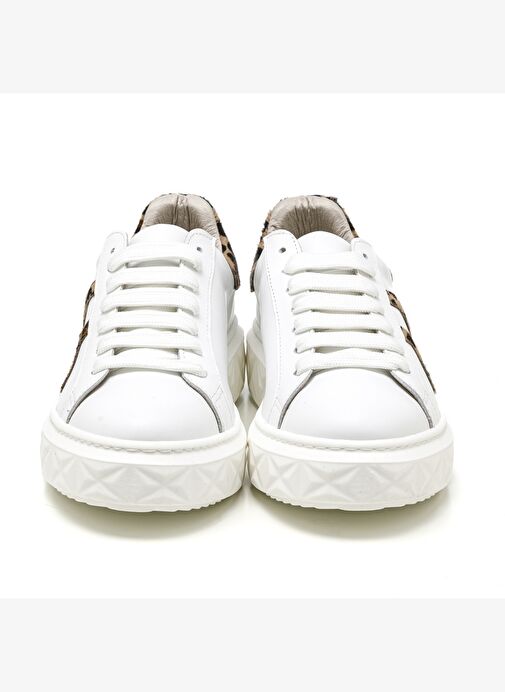 Kadın Sneaker ( Günlük) MAR-25Y-209-8825 John May Beyaz-Leopar - Görsel 4