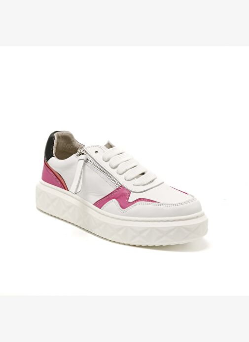 Kadın Sneaker ( Günlük) MAR-25Y-209-8856 John May Beyaz Cilt-Gümüş - Görsel 2