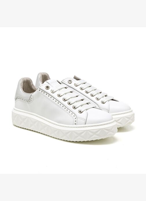 Kadın Sneaker ( Günlük) MAR-25Y-209-8888 John May Beyaz-Metalik Gümüş - Görsel 3