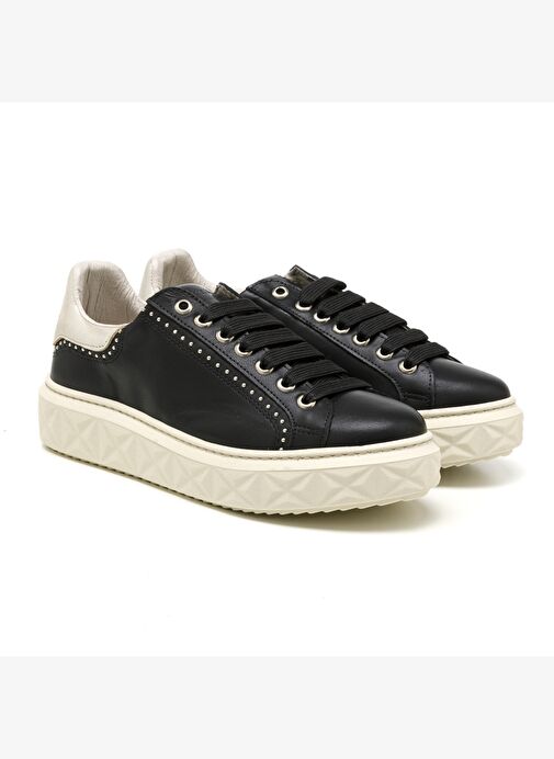 Kadın Sneaker ( Günlük) MAR-25Y-209-8888 John May Siyah-Metalik Altın - Görsel 3