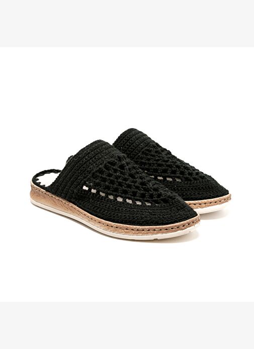 Kadın Terlik BBS_JMY John May Knitwear Slippers Black - Görsel 4