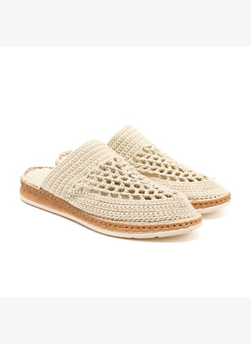 Kadın Terlik BBS_JMY John May Knitwear Slippers Cream - Görsel 4