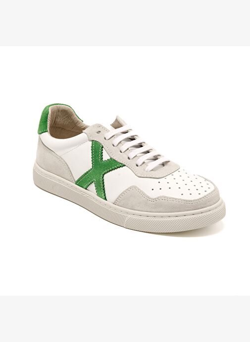 Kadın Sneaker ( Günlük) RC-25Y-006-M44 John May Beyaz Cilt-Yeşil Süet - Görsel 3