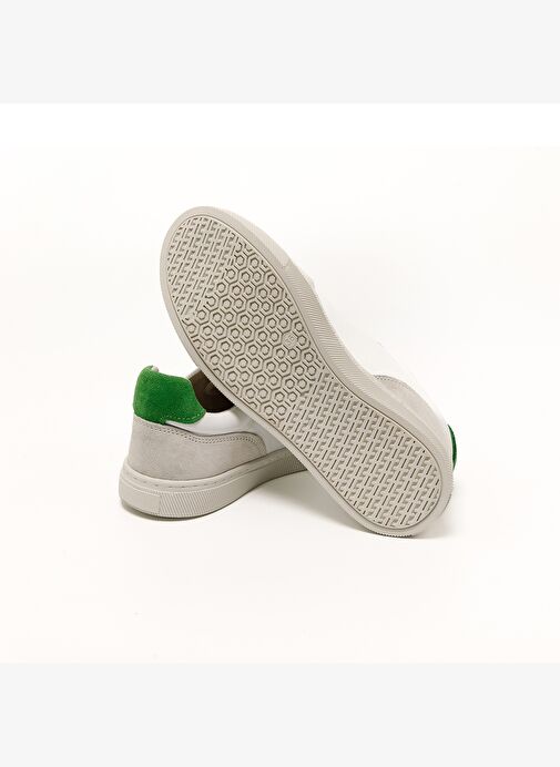 Kadın Sneaker ( Günlük) RC-25Y-006-M44 John May Beyaz Cilt-Yeşil Süet - Görsel 7