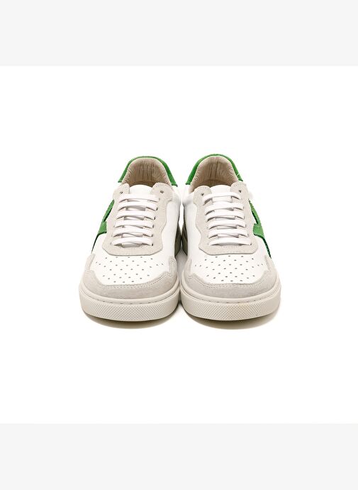Kadın Sneaker ( Günlük) RC-25Y-006-M44 John May Beyaz Cilt-Yeşil Süet - Görsel 5