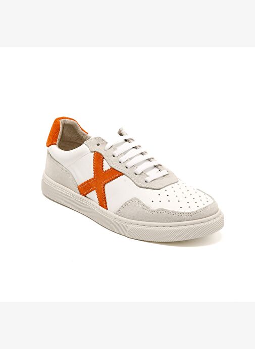 Kadın Sneaker ( Günlük) RC-25Y-006-M44 John May Beyaz Cilt-Oranj Süet - Görsel 3