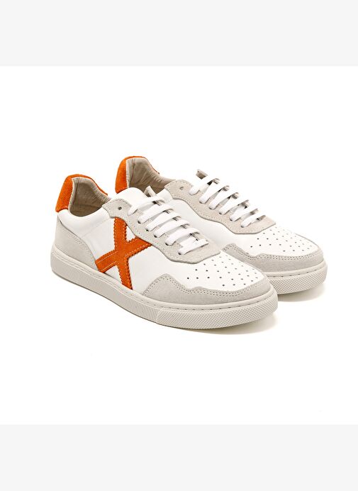 Kadın Sneaker ( Günlük) RC-25Y-006-M44 John May Beyaz Cilt-Oranj Süet - Görsel 4