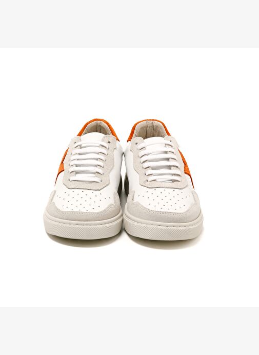 Kadın Sneaker ( Günlük) RC-25Y-006-M44 John May Beyaz Cilt-Oranj Süet - Görsel 5