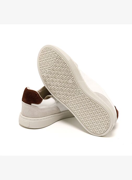 Kadın Sneaker ( Günlük) RC-25Y-006-M44 John May Beyaz Cilt-Bordo Süet - Görsel 7
