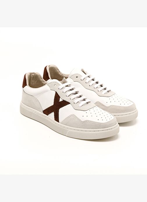 Kadın Sneaker ( Günlük) RC-25Y-006-M44 John May Beyaz Cilt-Bordo Süet - Görsel 4