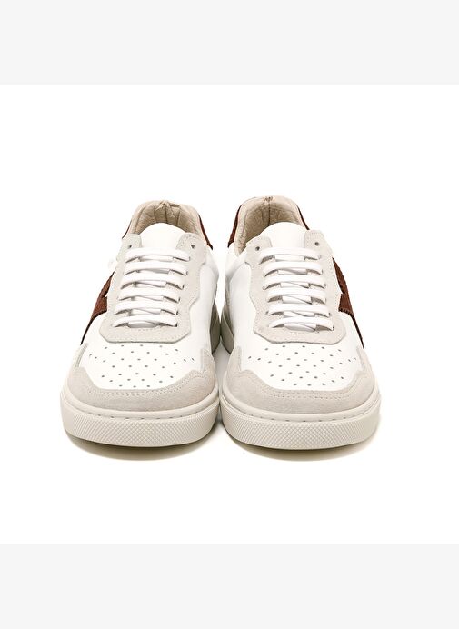 Kadın Sneaker ( Günlük) RC-25Y-006-M44 John May Beyaz Cilt-Bordo Süet - Görsel 5