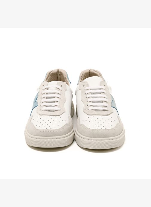 Kadın Sneaker ( Günlük) RC-25Y-006-M44 John May Beyaz Cilt-A.Mavi Süet - Görsel 5