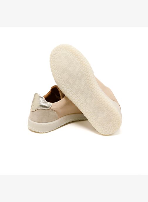Kadın Sneaker ( Günlük) RC-25Y-055-M2004 John May Bej Süet-Beyaz Cilt-Gold - Görsel 7