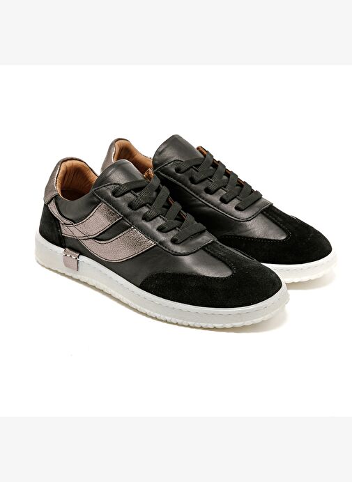 Kadın Sneaker ( Günlük) RC-25Y-055-M2004 John May Siyah Süet-Siyah Cilt-Siyah Rugan - Görsel 4