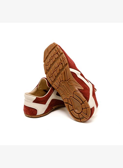 Kadın Sneaker ( Günlük) RC-25Y-187-MIU1005 John May Bordo Süet-Bej Cilt - Görsel 7