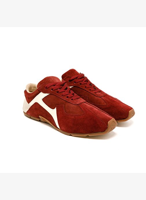 Kadın Sneaker ( Günlük) RC-25Y-187-MIU1005 John May Bordo Süet-Bej Cilt - Görsel 4