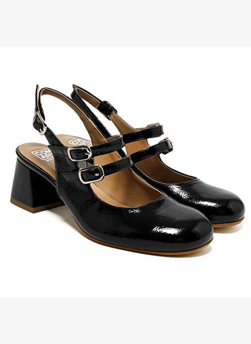 Kadın Sandalet 205558CO Comart 5558 SLIDE Naplack Nero - Görsel 4