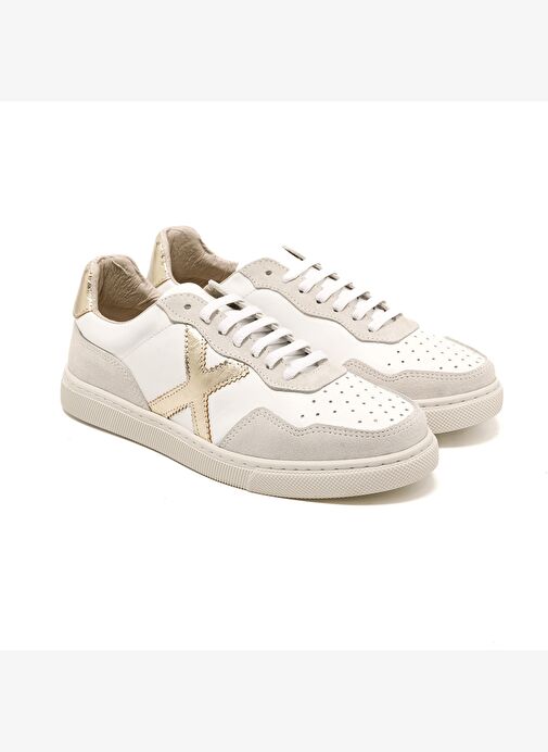 Kadın Sneaker ( Günlük) RC-25Y-006-M44 John May Beyaz Cilt-Altın - Görsel 4