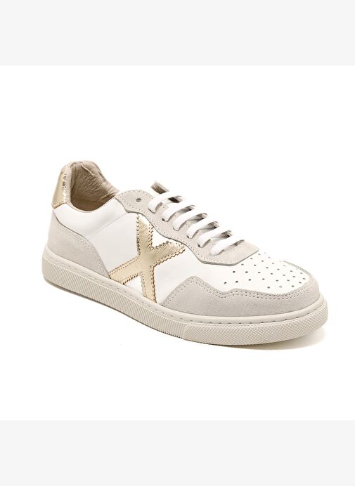 Kadın Sneaker ( Günlük) RC-25Y-006-M44 John May Beyaz Cilt-Altın - Görsel 3