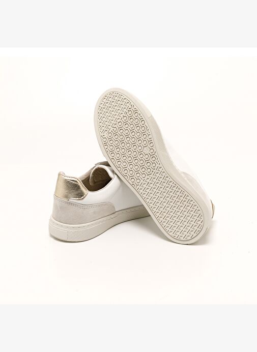 Kadın Sneaker ( Günlük) RC-25Y-006-M44 John May Beyaz Cilt-Altın - Görsel 7