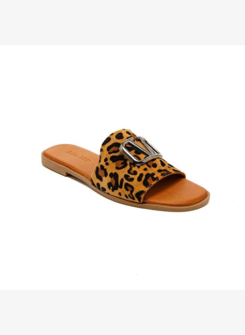 Kadın Terlik MAR-25Y-072-1020 John May Taba Leopar - Görsel 4