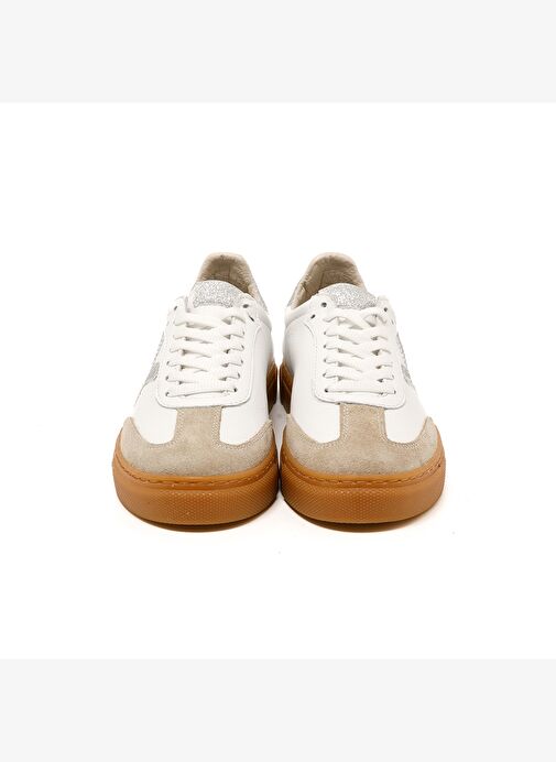 Kadın Sneaker ( Günlük) MAR-25Y-192-3030 John May Bej Süet-Beyaz Cilt-Silver Sim - Görsel 5