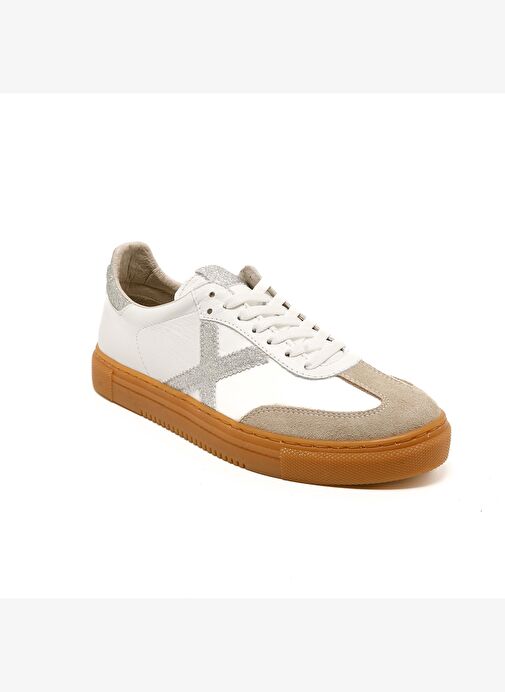 Kadın Sneaker ( Günlük) MAR-25Y-192-3030 John May Bej Süet-Beyaz Cilt-Silver Sim - Görsel 3