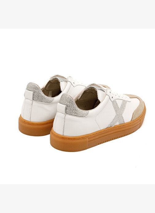 Kadın Sneaker ( Günlük) MAR-25Y-192-3030 John May Bej Süet-Beyaz Cilt-Silver Sim - Görsel 6