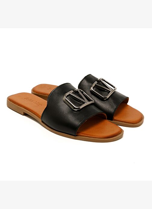 Kadın Terlik MAR-25Y-072-1020 John May Siyah - Görsel 4