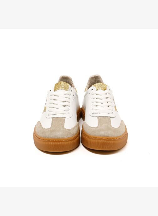 Kadın Sneaker ( Günlük) MAR-25Y-192-3030 John May Bej Süet-Beyaz Cilt-Gold Sim - Görsel 5