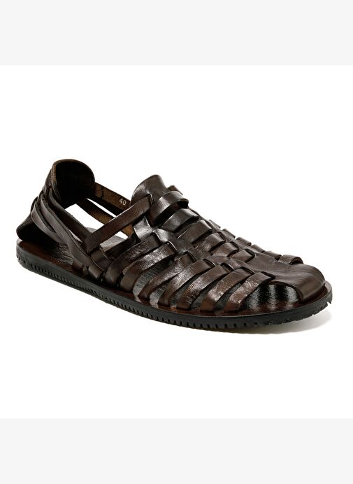 Erkek Sandalet M6579 The Sandals Factory LEATHER UPPER Dark Brown - Görsel 3