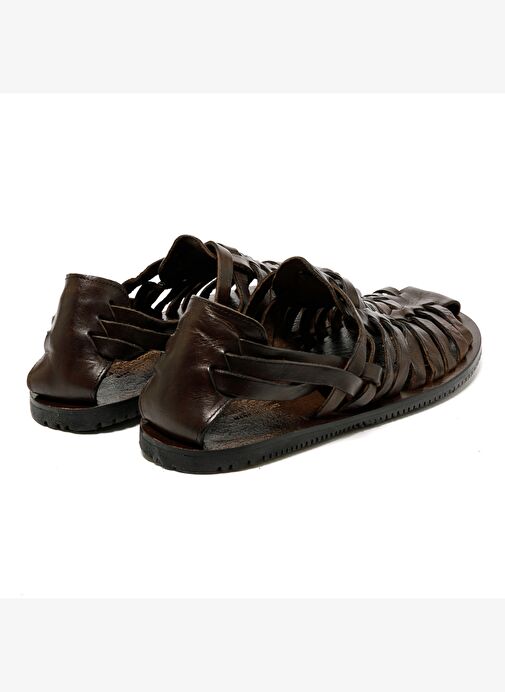 Erkek Sandalet M6579 The Sandals Factory LEATHER UPPER Dark Brown - Görsel 6