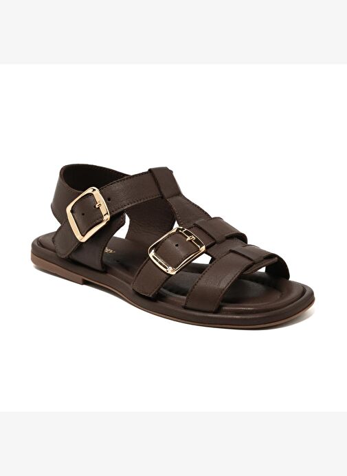 Kadın Sandalet RC-25Y-001-R29626 John May Kahve Cilt - Görsel 3