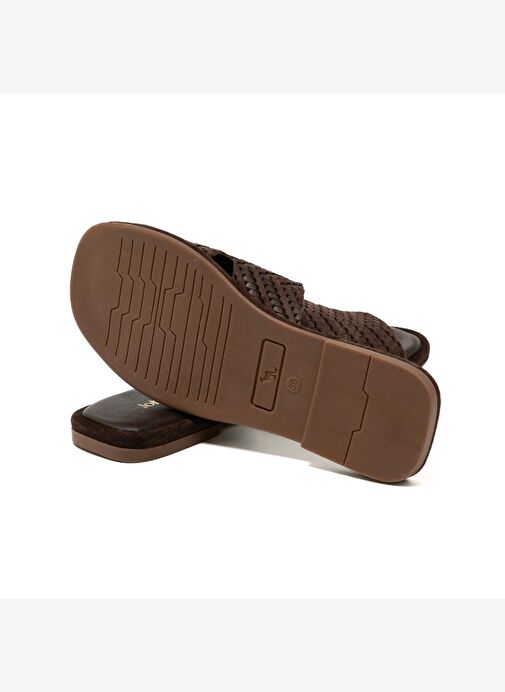 Kadın Terlik RC-25Y-001-R29645 John May Kahve Süet - Görsel 6