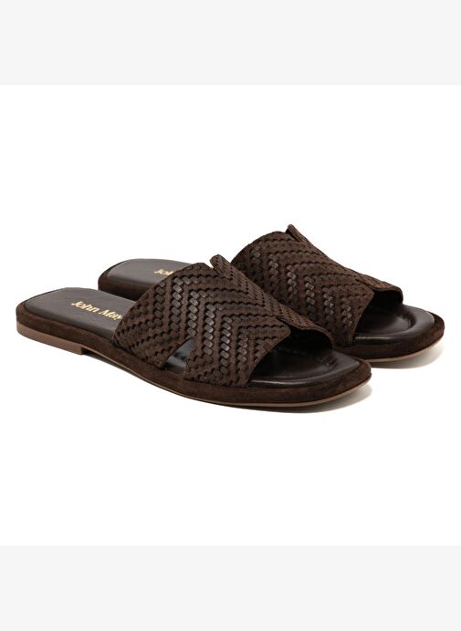 Kadın Terlik RC-25Y-001-R29645 John May Kahve Süet - Görsel 4